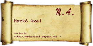 Markó Axel névjegykártya