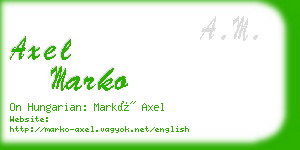 axel marko business card